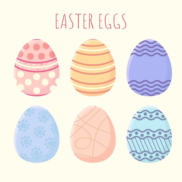 Conjunto de huevos de Pascua de colores