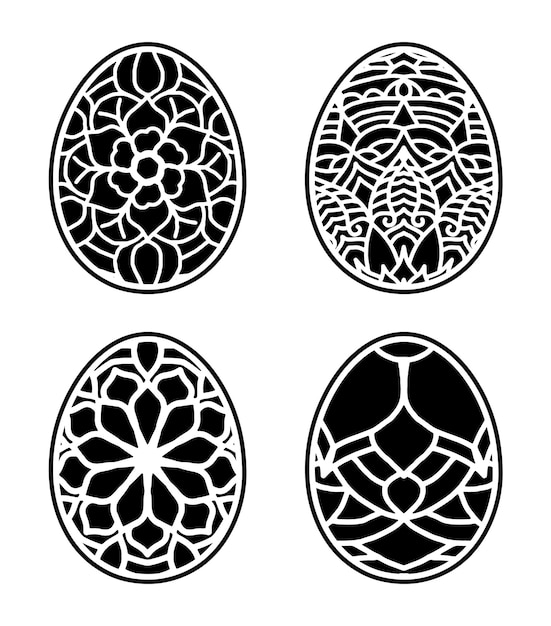 Conjunto de huevos de Pascua estilo doodle