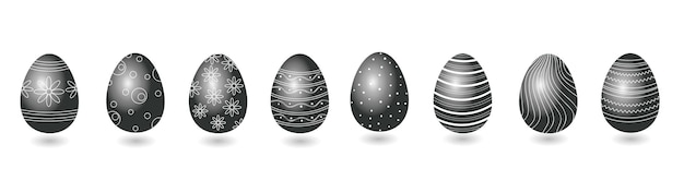 Conjunto de huevos de Pascua negros