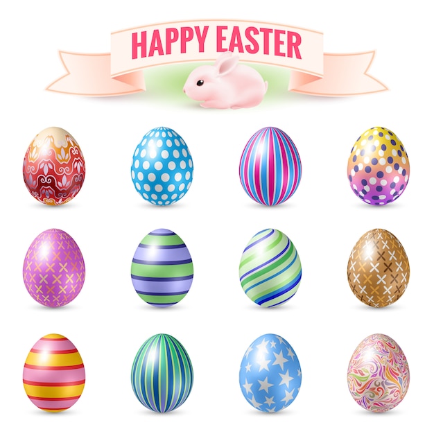 conjunto de huevos de Pascua