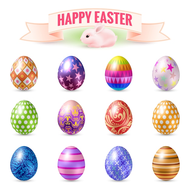 conjunto de huevos de Pascua