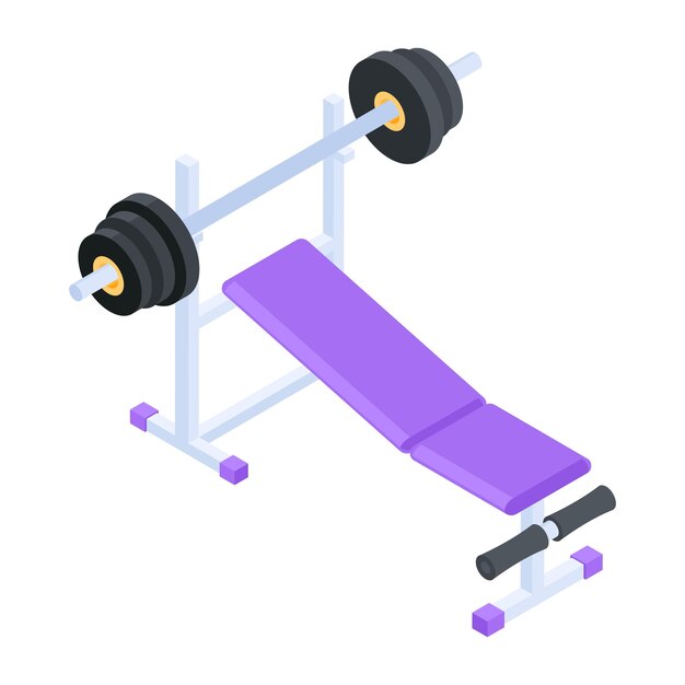 Conjunto de iconas isométricas de gimnasio de moda