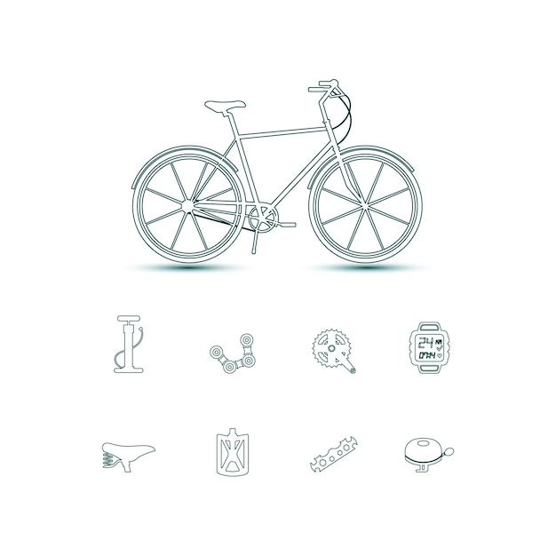 Vector conjunto de icono de bicicleta 2