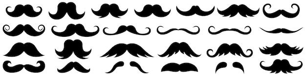 Conjunto de icono de bigote hipster Colección de bigote diferente Ilustración vectorial EPS 10