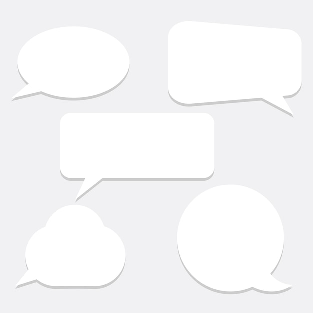 Conjunto de icono de burbujas de discurso aislado sobre fondo blanco Ilustración vectorial