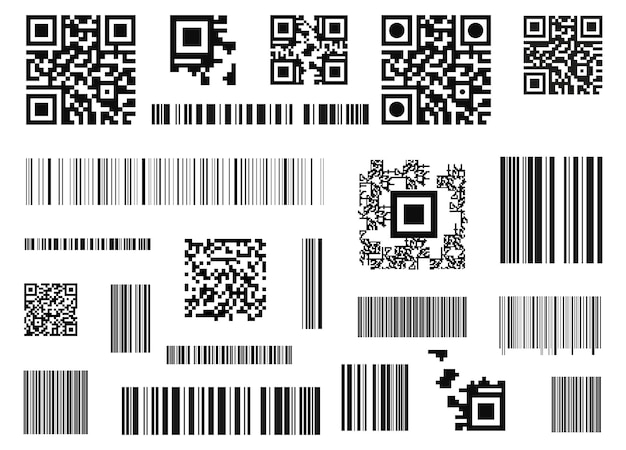 Vector conjunto de icono de código qr. plantilla de código qr.