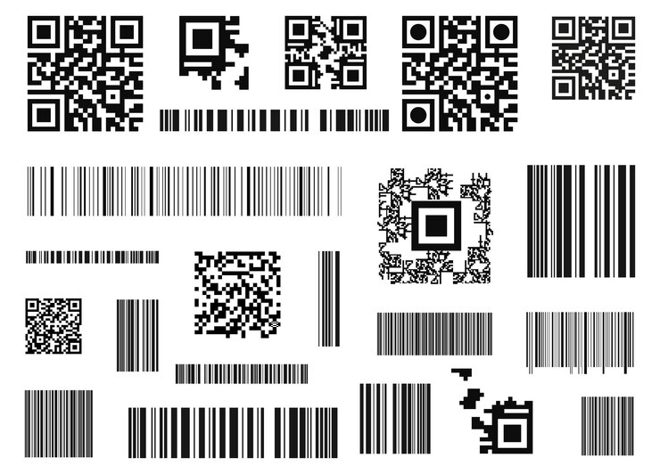 Vector conjunto de icono de código qr. plantilla de código qr.