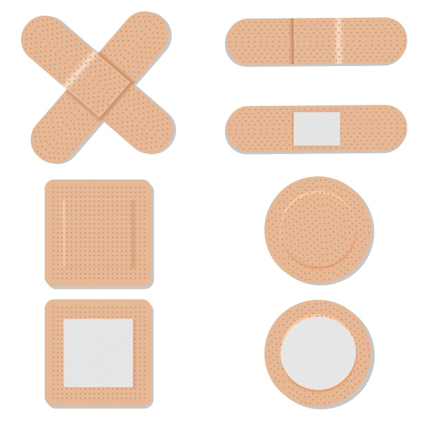 Un conjunto de icono de curitas ilustración vectorial EPS10