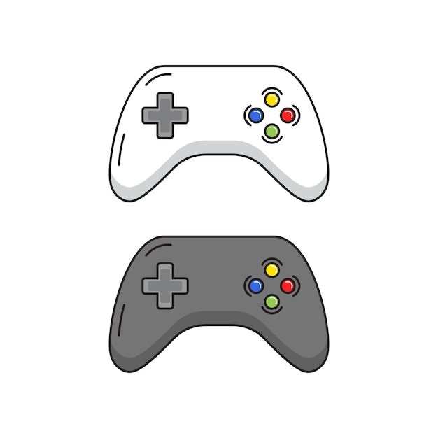 Conjunto de icono de gamepad ilustración vectorial Joystick en concepto de signo de controlador de fondo aislado