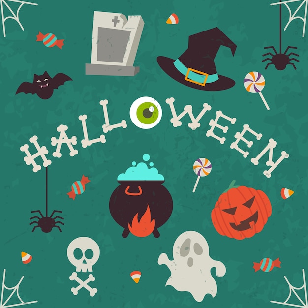 Vector conjunto de icono de halloween aislado