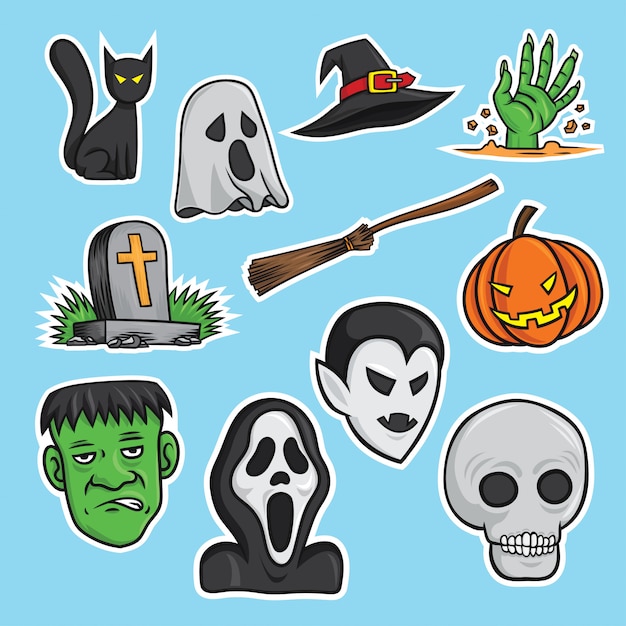 Vector conjunto de icono de halloween