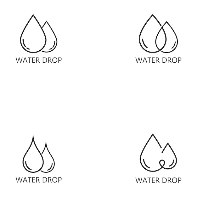 conjunto de icono de línea de gota vector de logotipo de gota de agua
