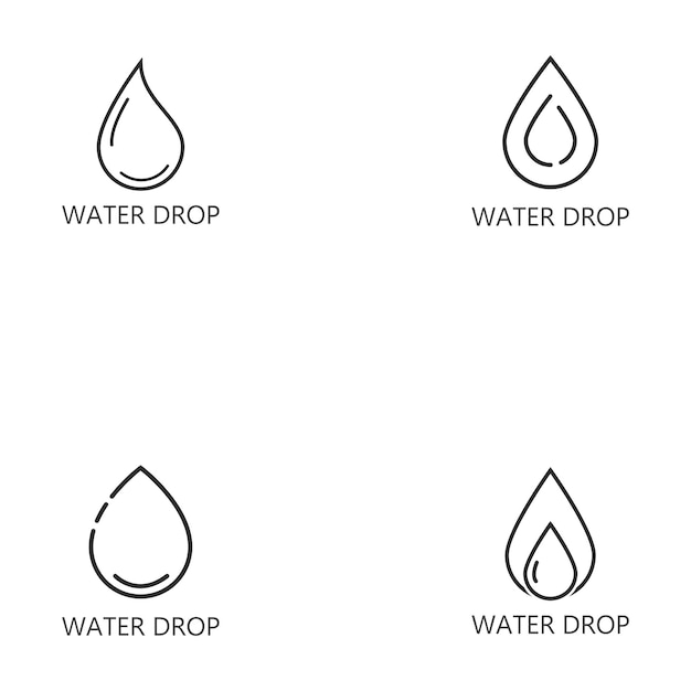 Vector conjunto de icono de línea de gota vector de logotipo de gota de agua