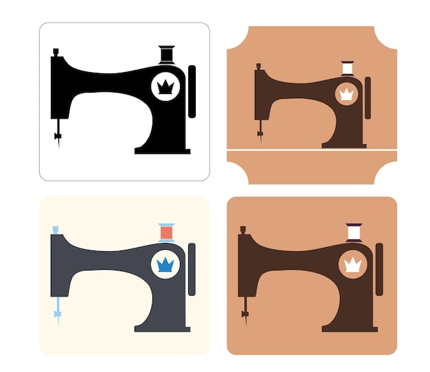 Vector conjunto de icono de máquina de coser ilustración simple