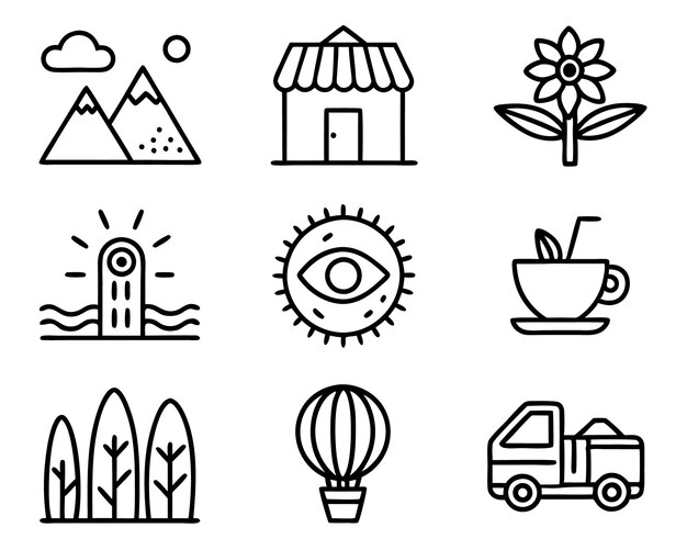 conjunto de icono de marca arte de línea de marca diseño de negocio concepto de marca icono de fondo