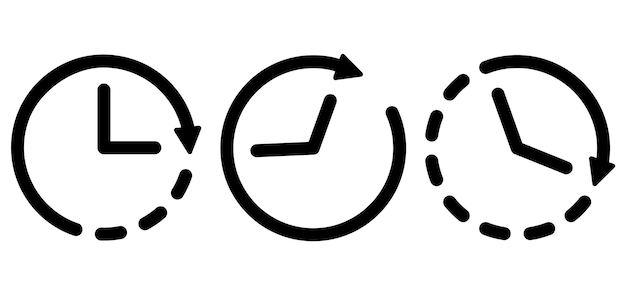 Conjunto de icono de reloj Ilustración vectorial Símbolo de reloj para el diseño de sitios web