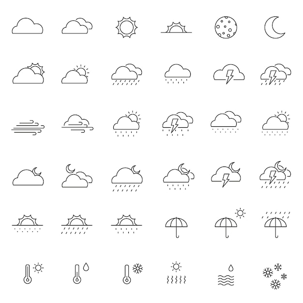 conjunto de icono de vector de clima