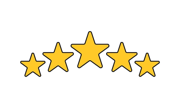 Conjunto de iconos de 5 estrellas. Concepto de retroalimentación del cliente. EPS vectoriales 10. Aislado sobre fondo blanco.