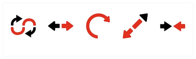Un conjunto de iconos de 5 flechas como dirección camino camino