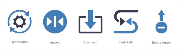 Un conjunto de iconos de 5 flechas como las flechas de optimización Descargar