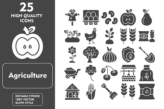 Conjunto de iconos de agricultura
