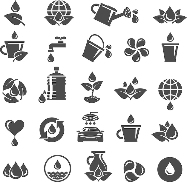 Conjunto de iconos de agua Vector