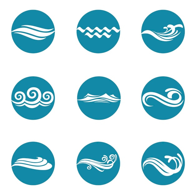 Vector conjunto de iconos de agua