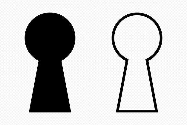Conjunto de iconos de agujero de llave aislados por vectores