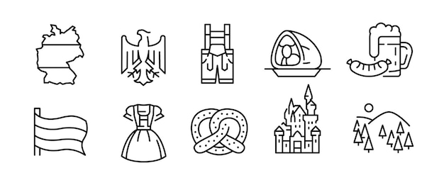Conjunto de iconos de alemania