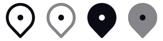 conjunto de iconos de alfileres del mapa