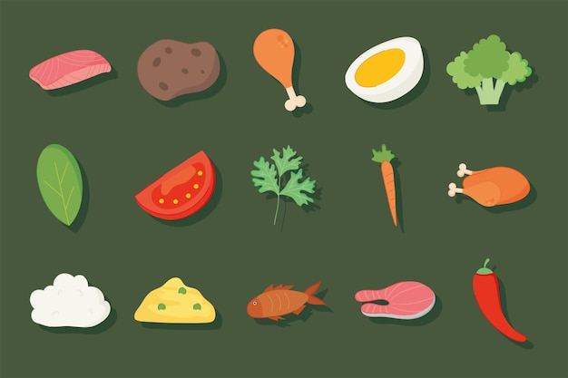 Conjunto de iconos de alimentos