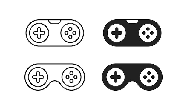 Conjunto de iconos de almohadilla de juego Símbolo de control de juego Ilustración de joystick Concepto de controlador de videojuego en vector plano