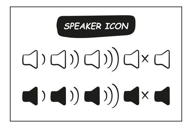 Un conjunto de iconos de altavoces