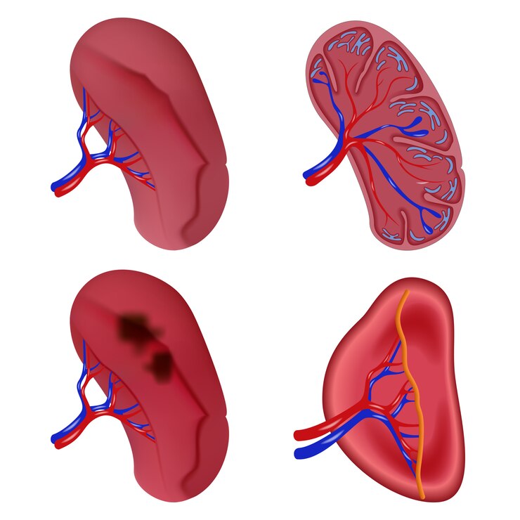 Vector conjunto de iconos de anatomía de la leche de bazo