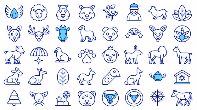 un conjunto de iconos para el año nuevo
