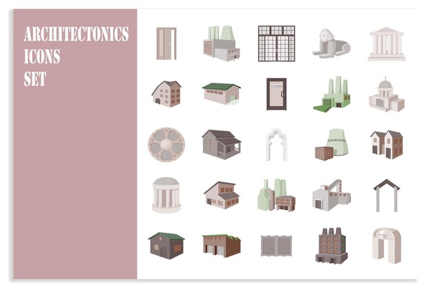 Conjunto de iconos arquitectónicos