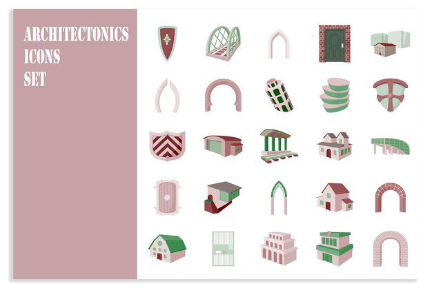 Conjunto de iconos arquitectónicos