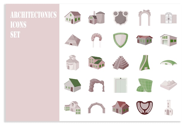 Conjunto de iconos arquitectónicos