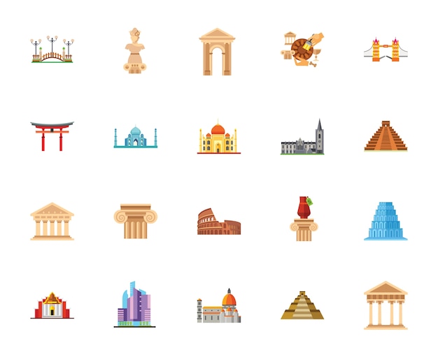 Vector conjunto de iconos de arquitectura