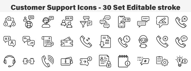 Conjunto de iconos de atención al cliente