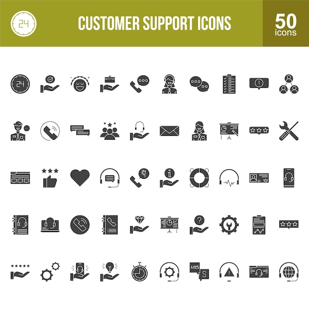 Conjunto de iconos de atención al cliente