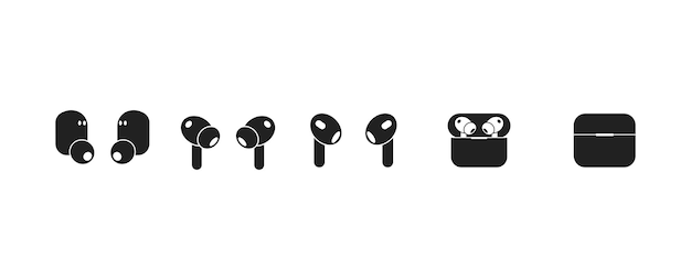 Conjunto de iconos de auriculares inalámbricos Vector EPS 10