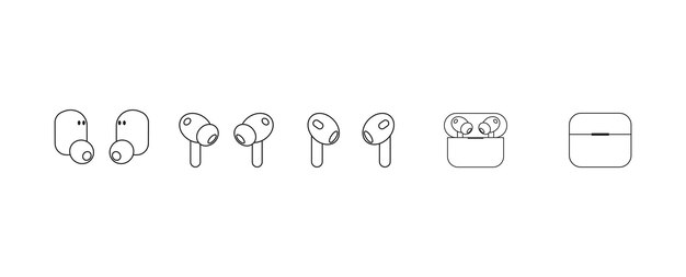 Conjunto de iconos de auriculares inalámbricos Vector EPS 10