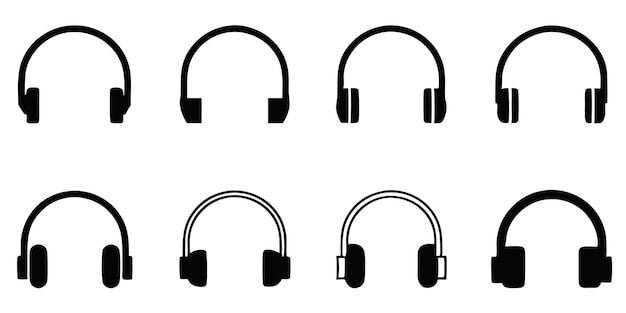 Conjunto de iconos de auriculares