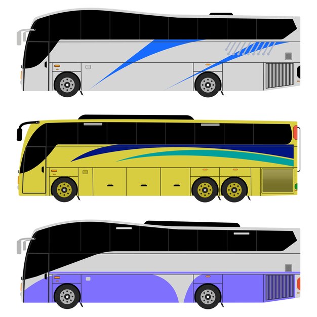 Vector conjunto de iconos de autobús.