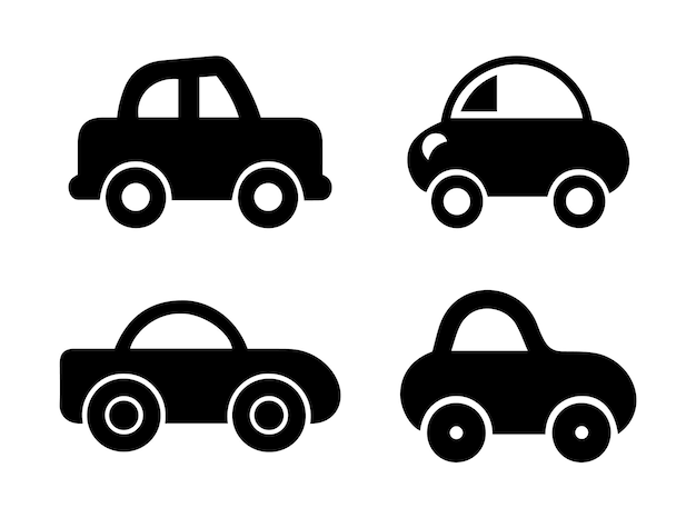 Conjunto de iconos de automóviles simples