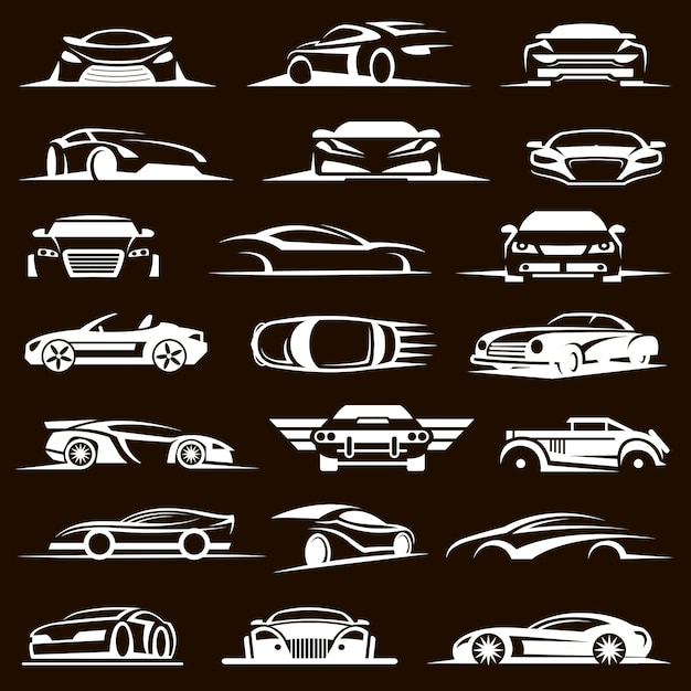 conjunto de iconos de automóviles
