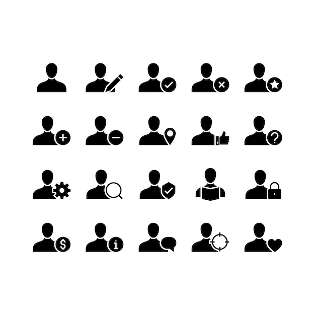 conjunto de iconos de avatar de usuario persona personas