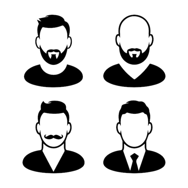 Conjunto de íconos de avatares masculinos