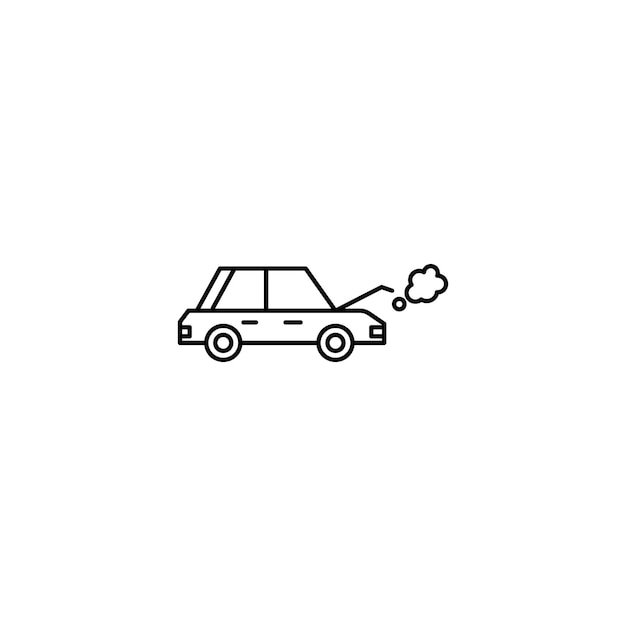 Conjunto de iconos de avería de automóviles Símbolo vectorial automático de reparación de automóviles en un signo de asistencia de reparacion de automóviles de carretera de estilo lleno y delineado en negro